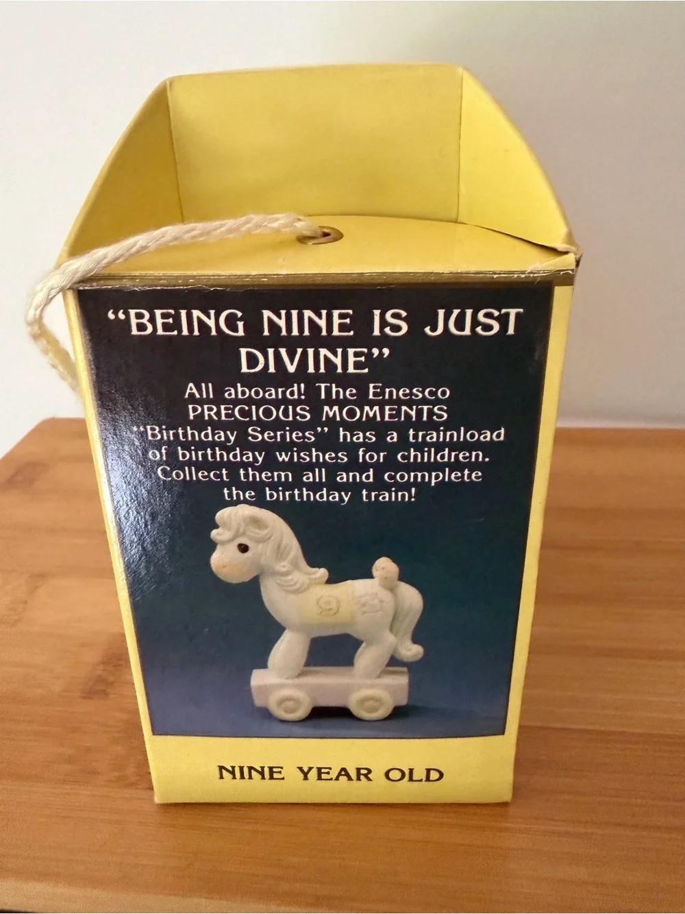 Vintage Precious Moments Birthday Train Series White Pony Being 9 Is Just Divine